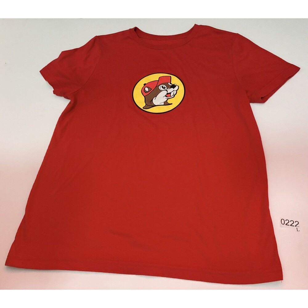 Buc-ee's Red Graphic T-Shirt Mens Large Short Sleeve Beaver Logo Texas Tee